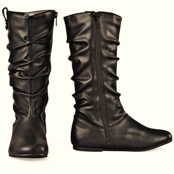 The Children's Place Other - CHILDREN'S PLACE | Brown Tall Slouch Leather Star Detail Sianna Boots Size: 5T